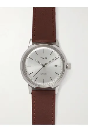 Timex Men Watches - Marlin 40mm Automatic Stainless Steel and Leather Watch