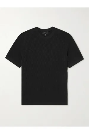 THEORY Damian Ribbed Cotton-Blend T-Shirt