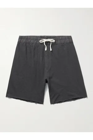 James Perse Men Shorts - Straight-Leg Poplin-Trimmed Supima Cotton-Jersey Drawstring Shorts