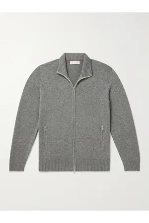 Brunello Cucinelli Men Jumpers - Cashmere Zip-Up Cardigan