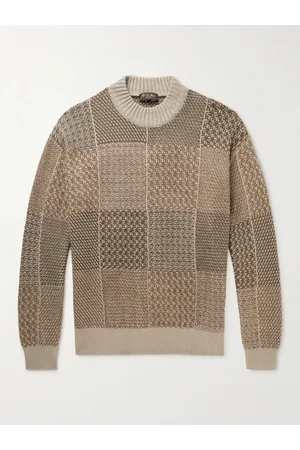Loro Piana Patchwork Linen, Silk and Cotton-Blend Sweater