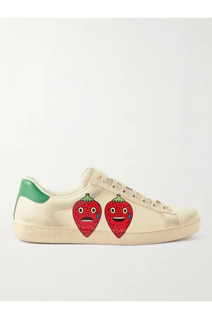 Gucci New Ace Printed Leather Sneakers