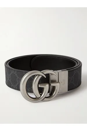 Gucci 3cm Marmont Reversible Monogrammed Supreme Coated-Canvas Belt