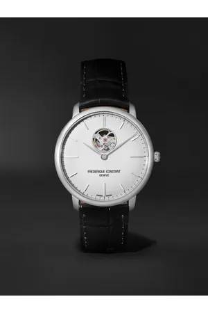 Frederique Constant Slimline Heart Beat Automatic 40mm Stainless Steel and Croc-Effect Leather Watch, Ref. No. FC-312S4S6