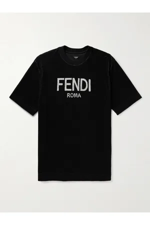 Fendi Men Sweatshirts - Logo-Print Cotton-Blend Terry Sweatshirt
