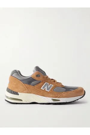 New Balance MiUK 991 Suede, Mesh and Leather Sneakers