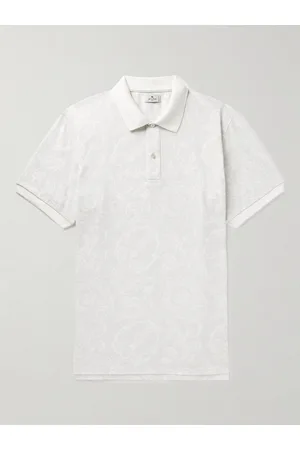 Etro Logo-Embroidered Paisley-Print Cotton-Piqué Polo Shirt