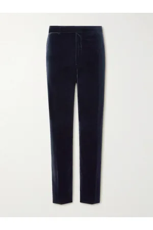 Ralph Lauren Gregory Straight-Leg Cotton-Velvet Suit Trousers