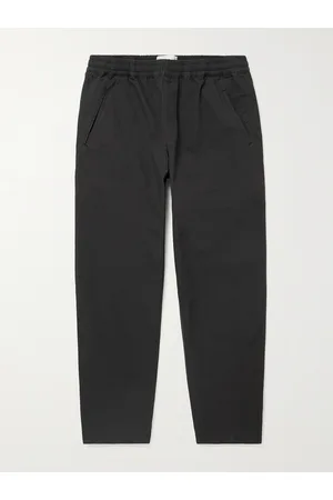 Folk Assembly Tapered Pleated Stretch Organic Cotton-Ripstop Trousers
