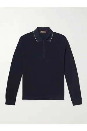 Loro Piana Virgin Wool and Silk-Blend Half-Zip Polo Shirt