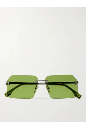 Fendi Rimless Square-Frame Silver-Tone Sunglasses