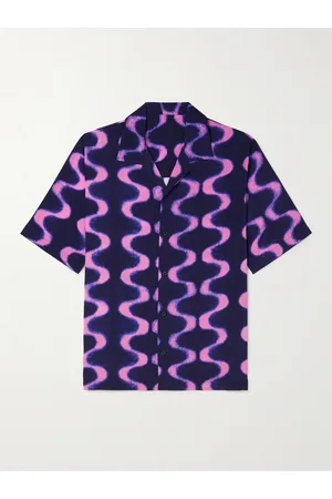 McQ Camp-Collar Printed Silk-Crepe Shirt