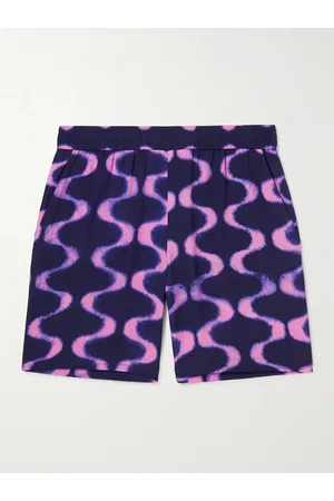 McQ Straight-Leg Printed Silk-Crepe Shorts