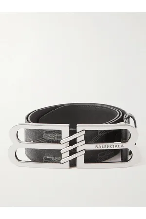 Balenciaga 4cm Logo-Embellished Monogrammed Coated-Canvas Belt