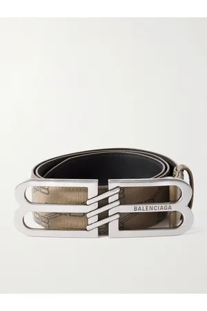 Balenciaga 4cm Logo-Embellished Monogrammed Coated-Canvas Belt