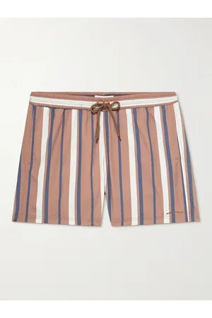 Nudie Jeans Straight-Leg Short-Length Striped Recycled Swim Shorts