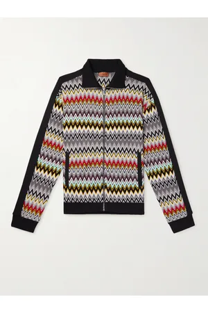 Missoni Men Jumpers - Crochet-Knit Cotton-Jacquard Zip-Up Sweater