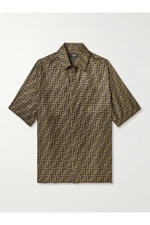 Fendi Logo-Print Silk Shirt