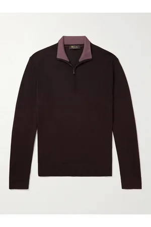 Loro Piana Slim-Fit Wool, Silk and Cashmere-Blend Half-Zip Sweater