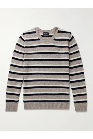 A.P.C. Men Jumpers - Anthony Striped Virgin Wool Sweater