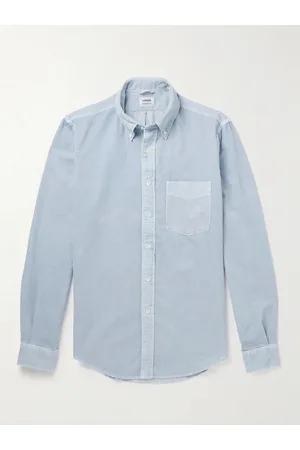 Aspesi Men Casual - Button-Down Collar Garment-Dyed Cotton-Corduroy Shirt