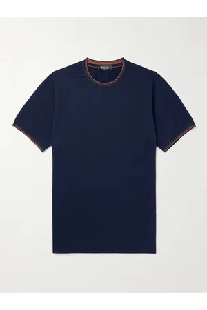 Loro Piana Men T-shirts - Striped Cotton-Jersey T-Shirt