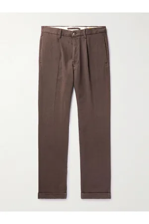 Incotex Slim-Fit Tapered Garment-Dyed Cotton-Blend Twill Trousers