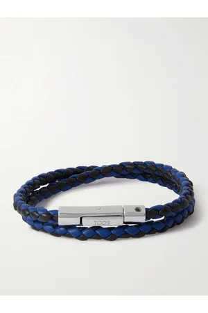 Tod's Men Bracelets - MyColors 2 Woven Leather and Silver-Tone Wrap Bracelet