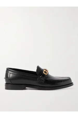 Gucci Logo-Embellished Leather Loafers