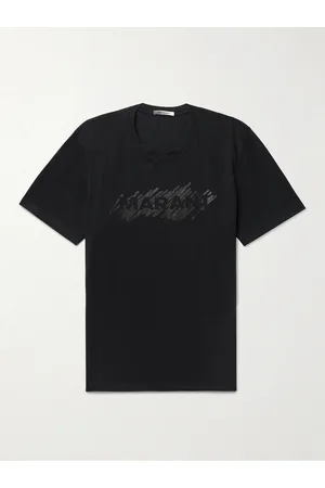 Isabel Marant Men T-shirts - Hanorih Logo-Print Cotton-Jersey T-Shirt