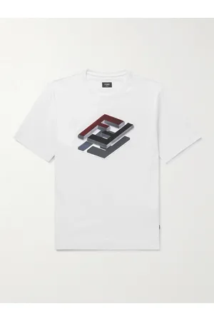 Fendi Logo-Flocked Cotton-Jersey T-Shirt