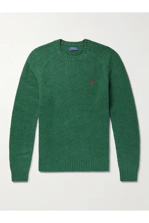 Ralph Lauren Logo-Embroidered Honeycomb-Knit Sweater