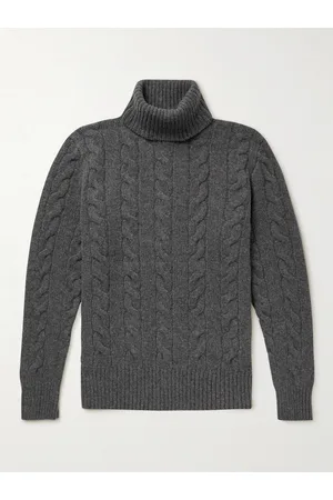 Ralph Lauren Cable-Knit Wool and Cashmere-Blend Rollneck Sweater
