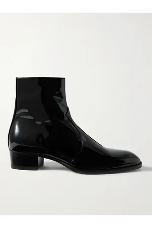 Saint Laurent Wyatt Patent-Leather Boots