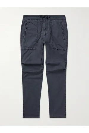 James Perse Garment-Dyed Straight-Leg Cotton-Blend Poplin Trousers