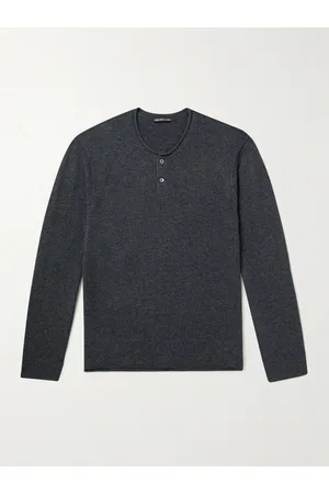 James Perse Recycled-Cashmere Henley T-Shirt
