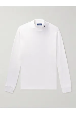 Ralph Lauren Logo-Embroidered Cotton-Jersey Rollneck Sweatshirt