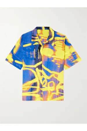 McQ Camp-Collar Printed Silk Shirt