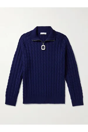 J.W.Anderson Slim-Fit Cable-Knit Merino Wool Half-Zip Sweater
