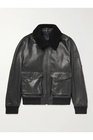 Belstaff Chart Shearling-Trimmed Leather Jacket