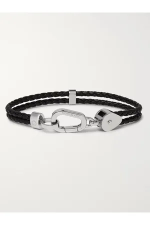 Montblanc Wrap Me Braided Leather and Stainless Steel Bracelet