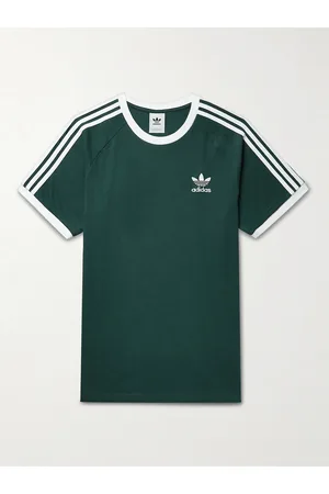 adidas Adicolor Trace Striped Logo-Embroidered Jersey T-Shirt