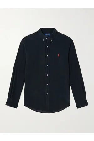 Ralph Lauren Slim-Fit Button-Down Collar Cotton-Corduroy Shirt