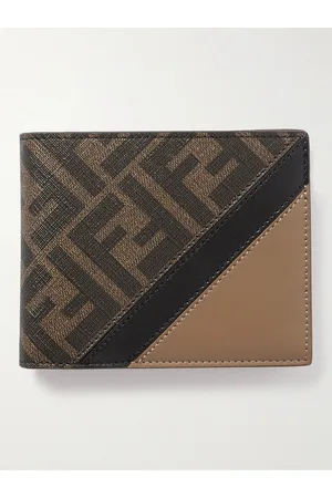 Fendi Logo-Print Coated-Canvas and Leather Billfold Wallet