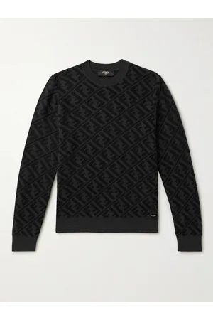 Fendi Logo-Jacquard Wool-Blend Sweater