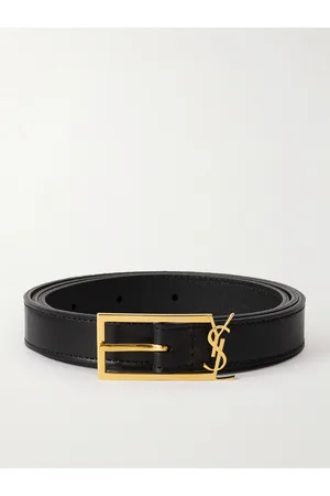 Saint Laurent 2cm Logo-Embellished Leather Belt