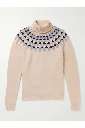 Incotex Jacquard-Knit Virgin Wool Rollneck Sweater