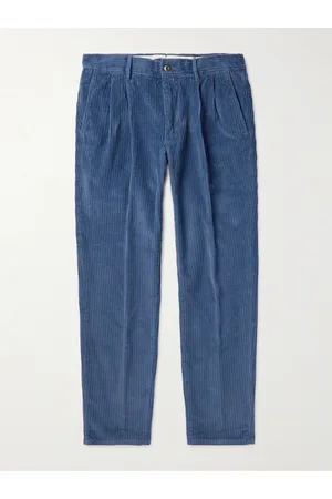 Incotex Tapered Pleated Cotton-Blend Corduroy Trousers