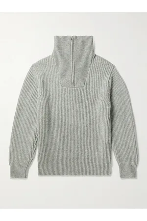 Folk Patrice Ribbed Wool-Blend Half-Zip Sweater