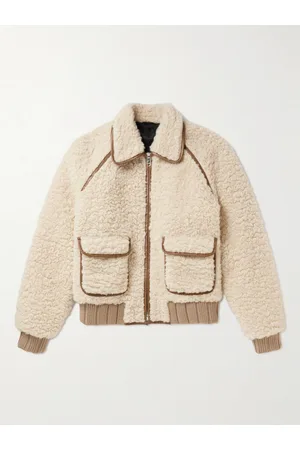 Fendi Slim-Fit Leather-Trimmed Alpaca and Wool-Blend Shearling Blouson Jacket